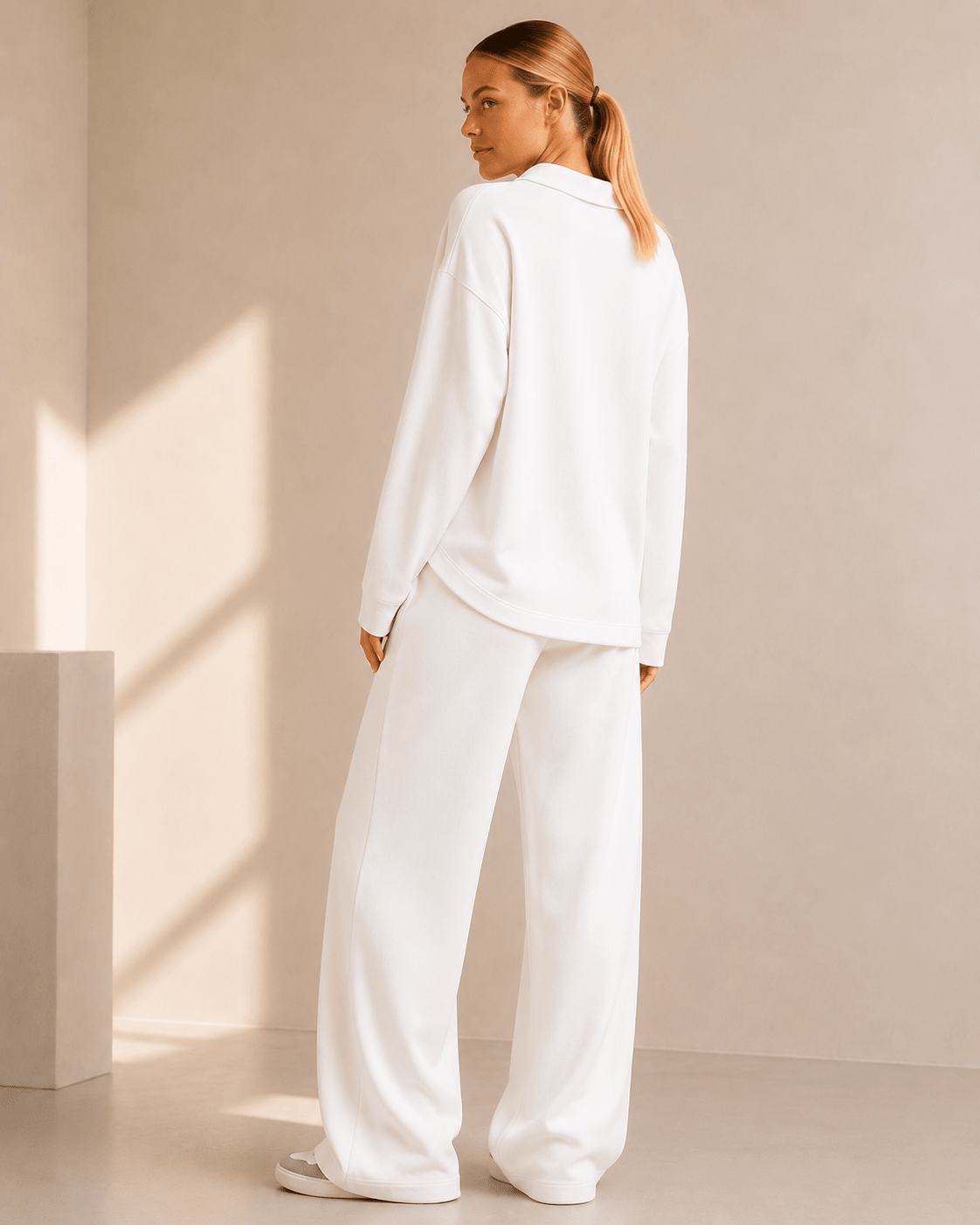 Co-ord Set Women - Polo Neck Sweater with Wide Leg Pants - We are MFEO