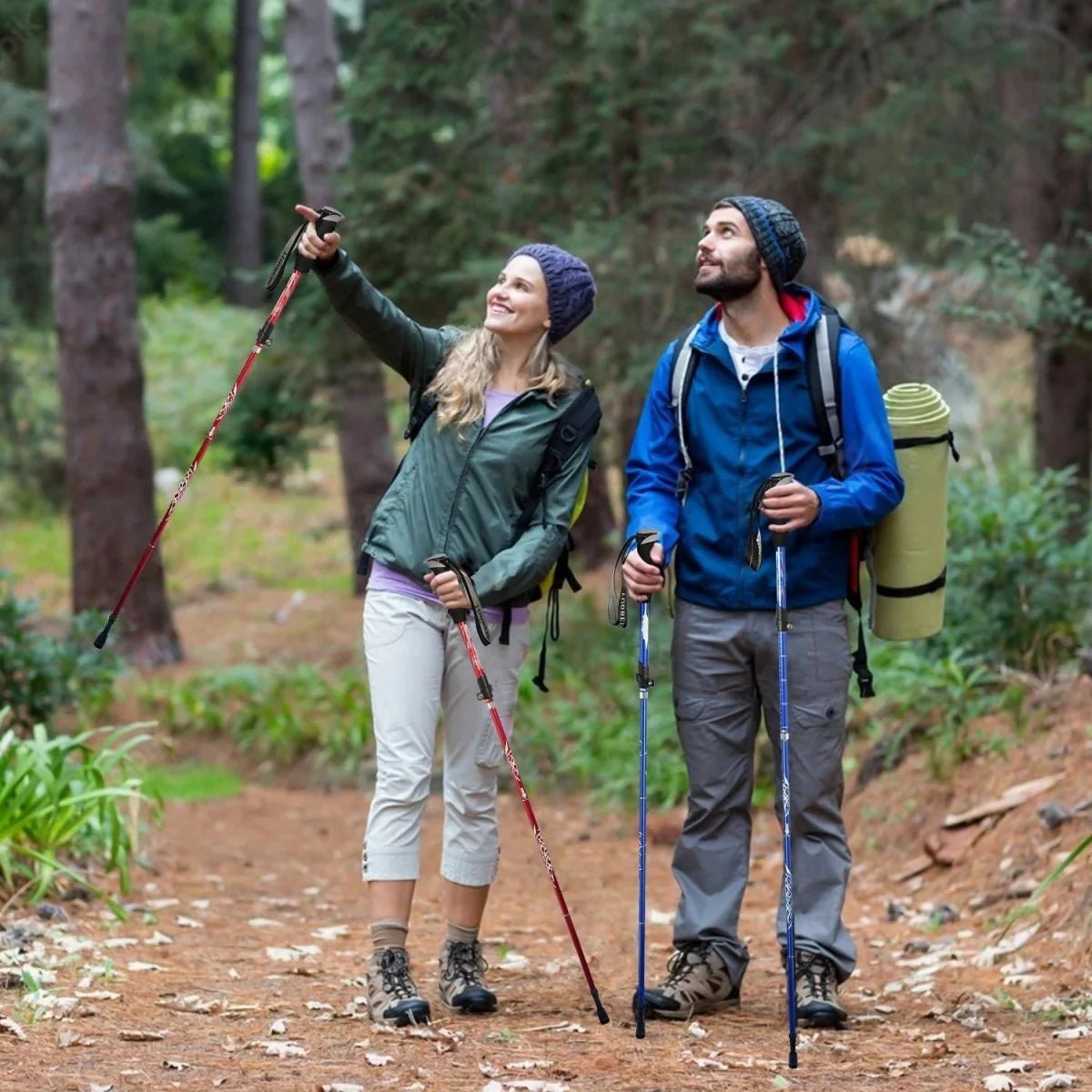 Collapsible Hiking Poles with Adjustable Length – Lightweight, Shock Absorption for Trekking - We are MFEO