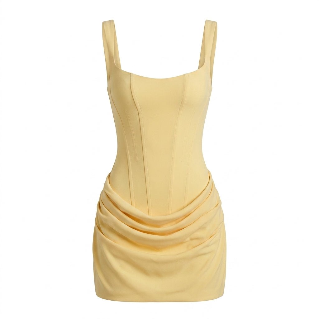 Corset Mini Dress – Draped Skirt for Cocktail and Summer Parties - We are MFEO
