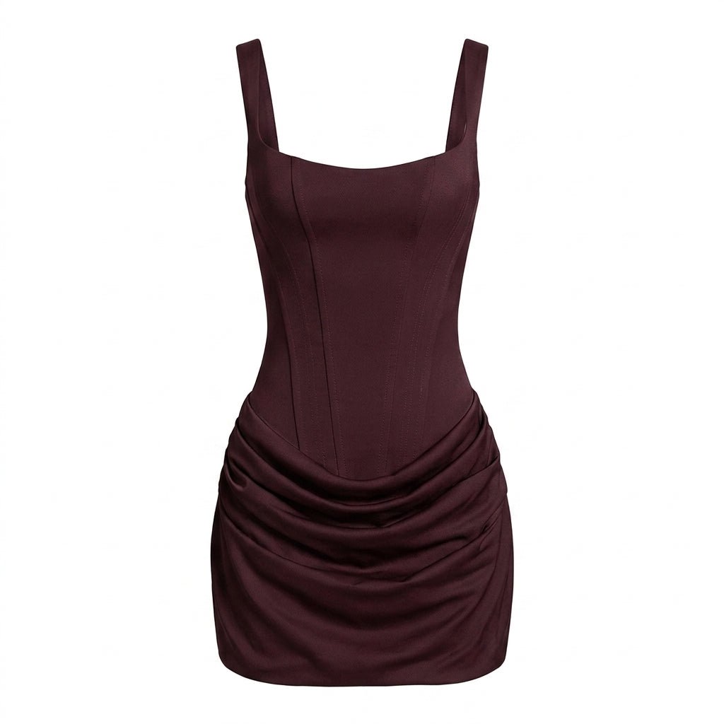 Corset Mini Dress – Draped Skirt for Cocktail and Summer Parties - We are MFEO