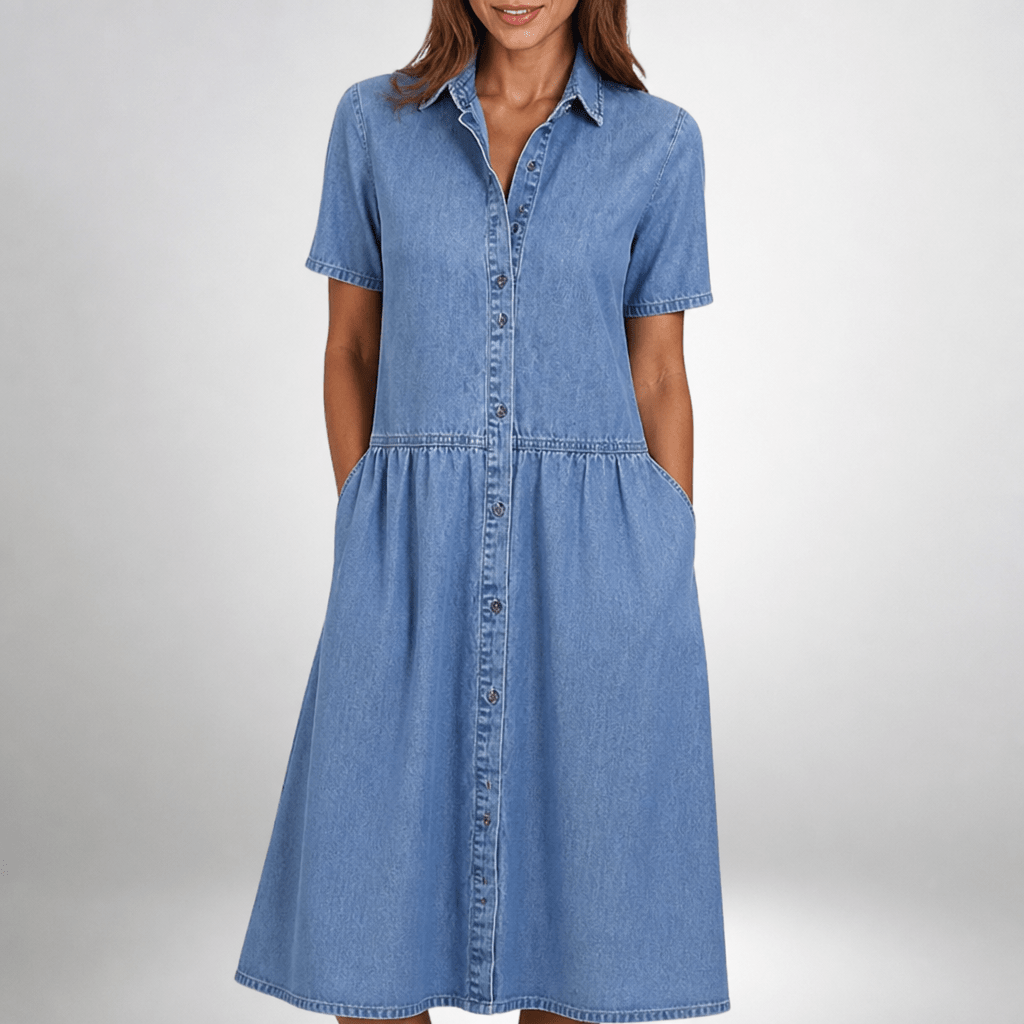 Denim Dress – Tailored Fit with Button Details - We are MFEO