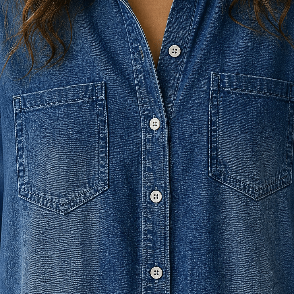 Denim Jumpsuit with Button-Front – Wide-Leg Relaxed Fit - We are MFEO