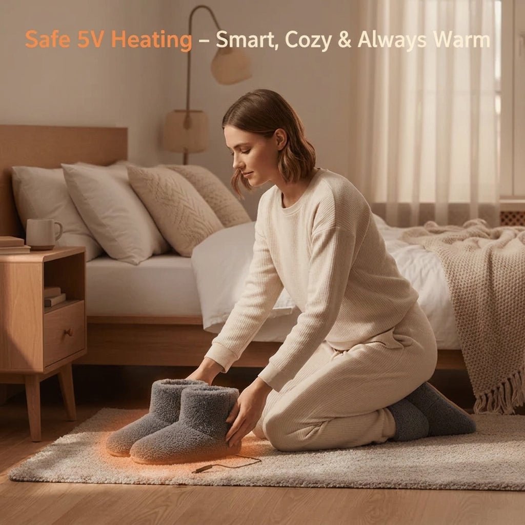 Electric Heated Slippers – Adjustable Heat, USB Rechargeable - We are MFEO