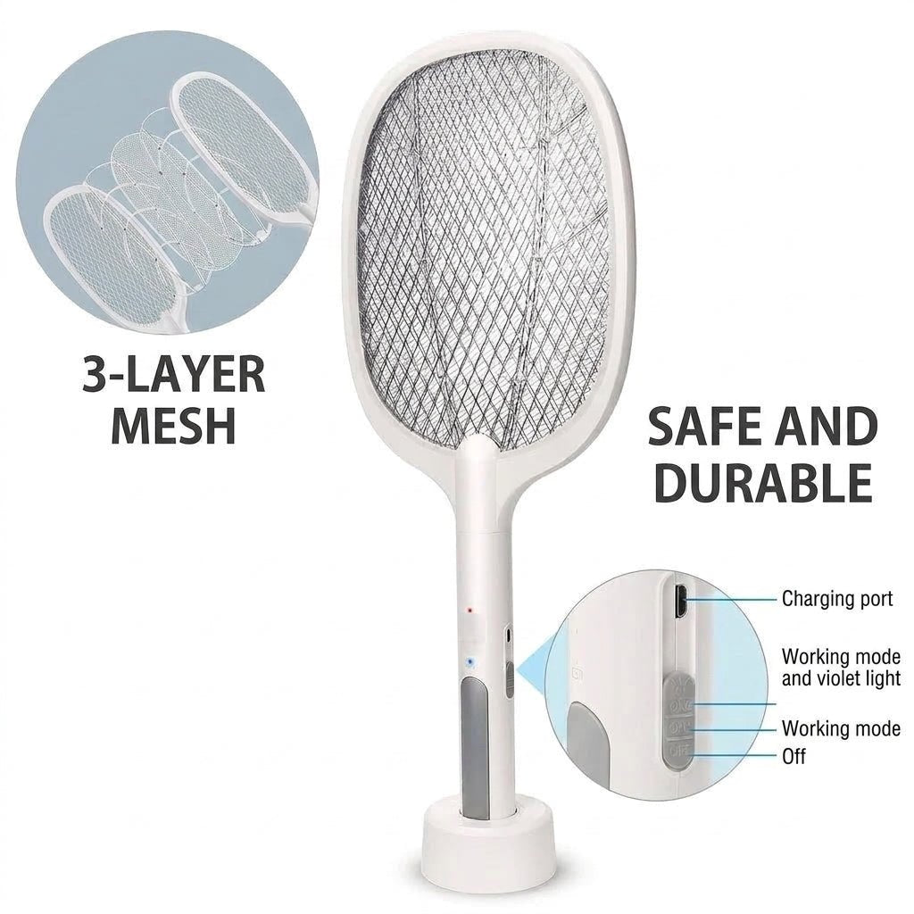 Electric Mosquito Swatter with UV Light – 3500V Insect Killer for Home Use - We are MFEO