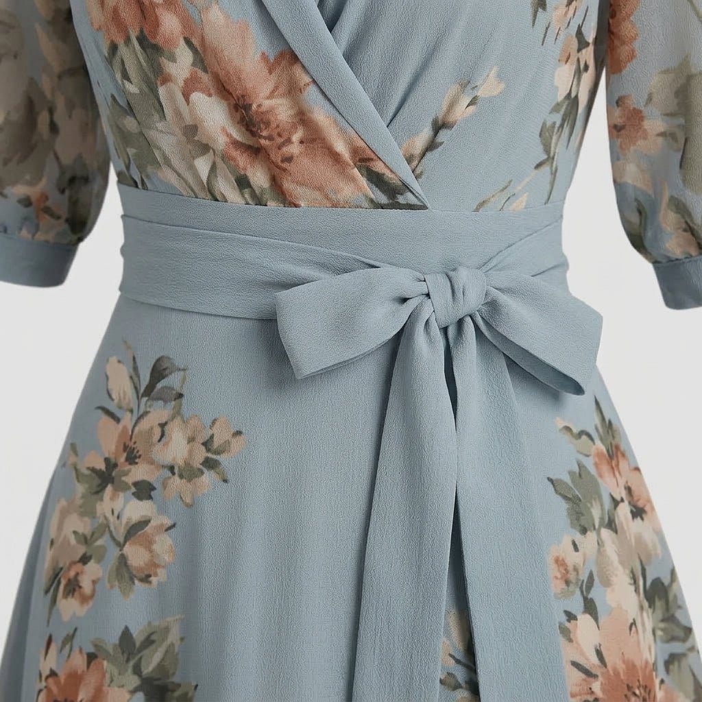 Floral Maxi Dress – Adjustable Waist Tie for Summer Weddings and Formal Occasions - We are MFEO