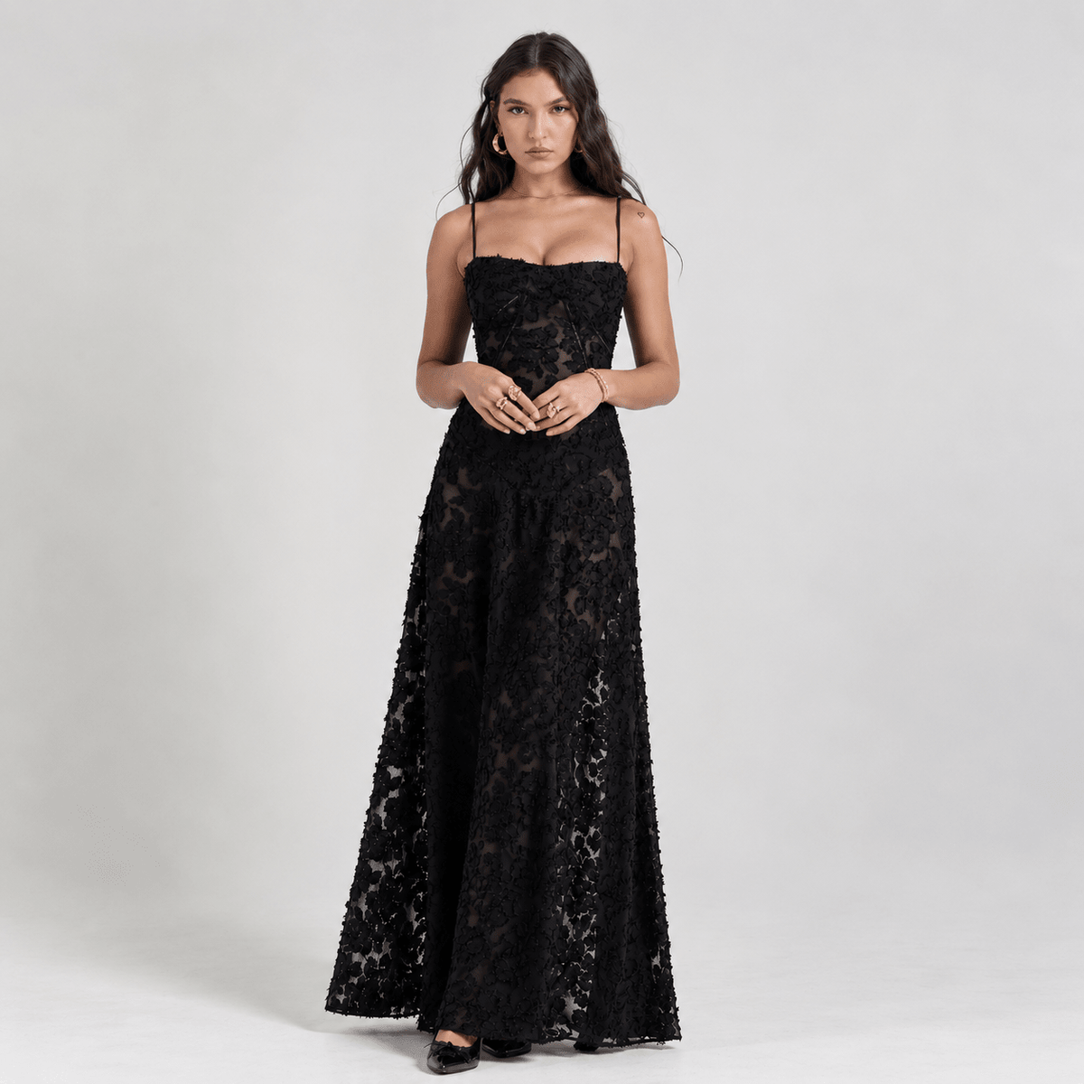 Floral Maxi Dress – Elegant for Weddings and Formal Events, Lightweight and Flowing - We are MFEO
