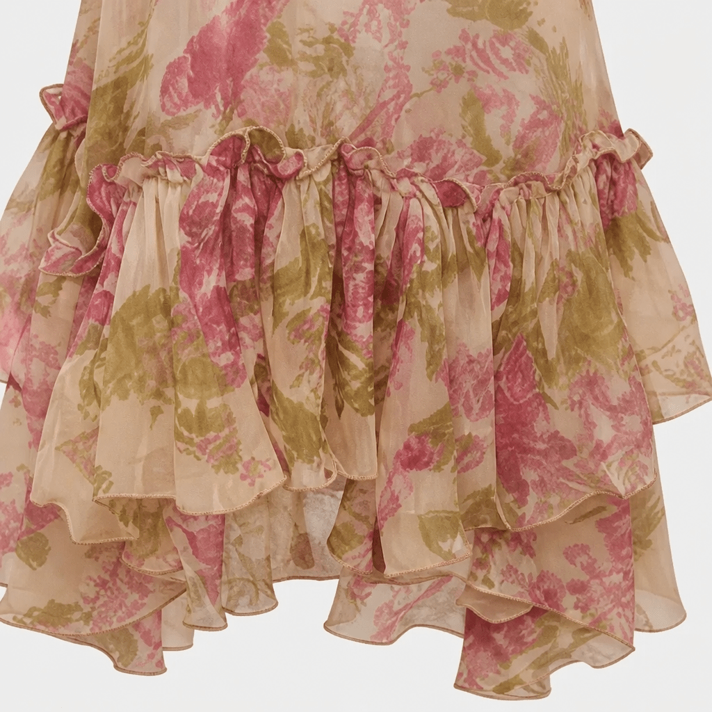 Floral Maxi Dress - Mermaid Cut with Puff Sleeves for Summer Weddings and Events - We are MFEO