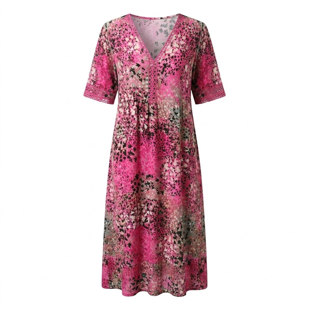 Floral Midi Wedding Guest Dress for Summer with Breathable Fabric - We are MFEO