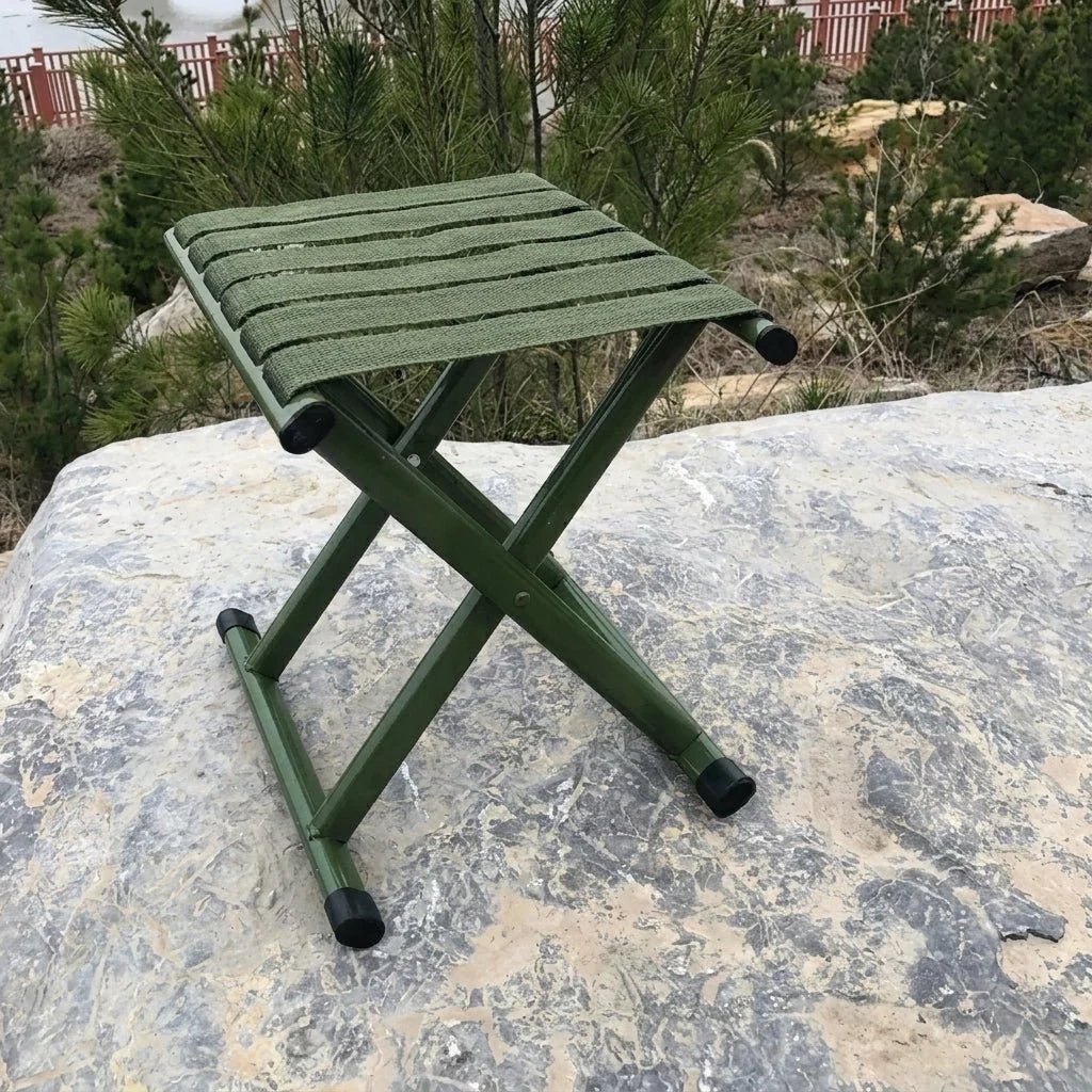 Folding Camping Stool – Portable Iron Frame with Oxford Fabric, Supports 300 kg - We are MFEO