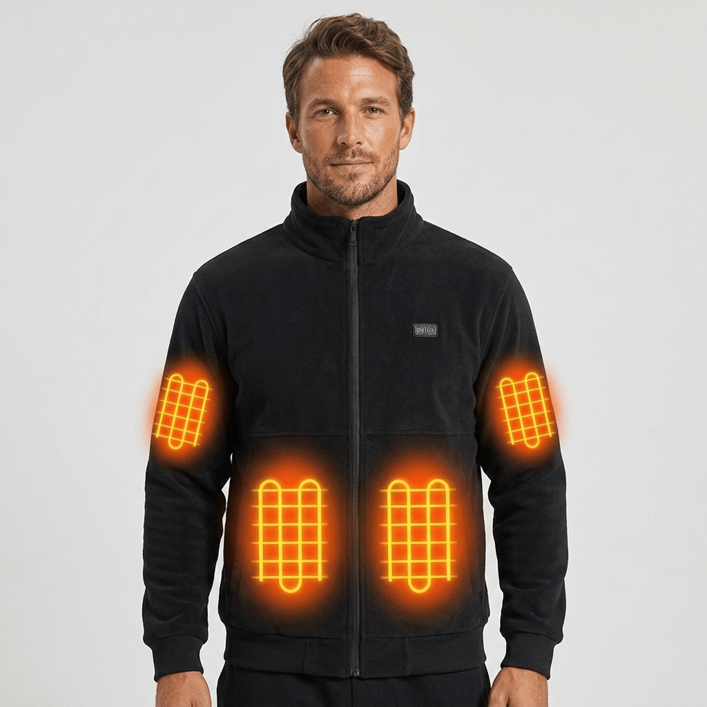 Heated Jacket for Men with Multi-Zone Heating – Full-Zip Design - We are MFEO