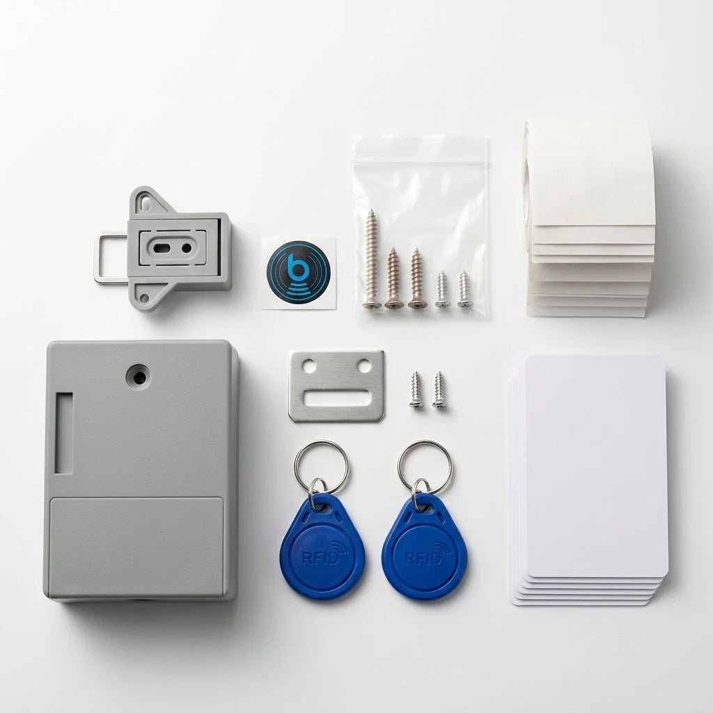 Invisible Magnetic Cabinet Lock for Doors up to 45mm – No-Drill Installation with Key and Card Access - We are MFEO