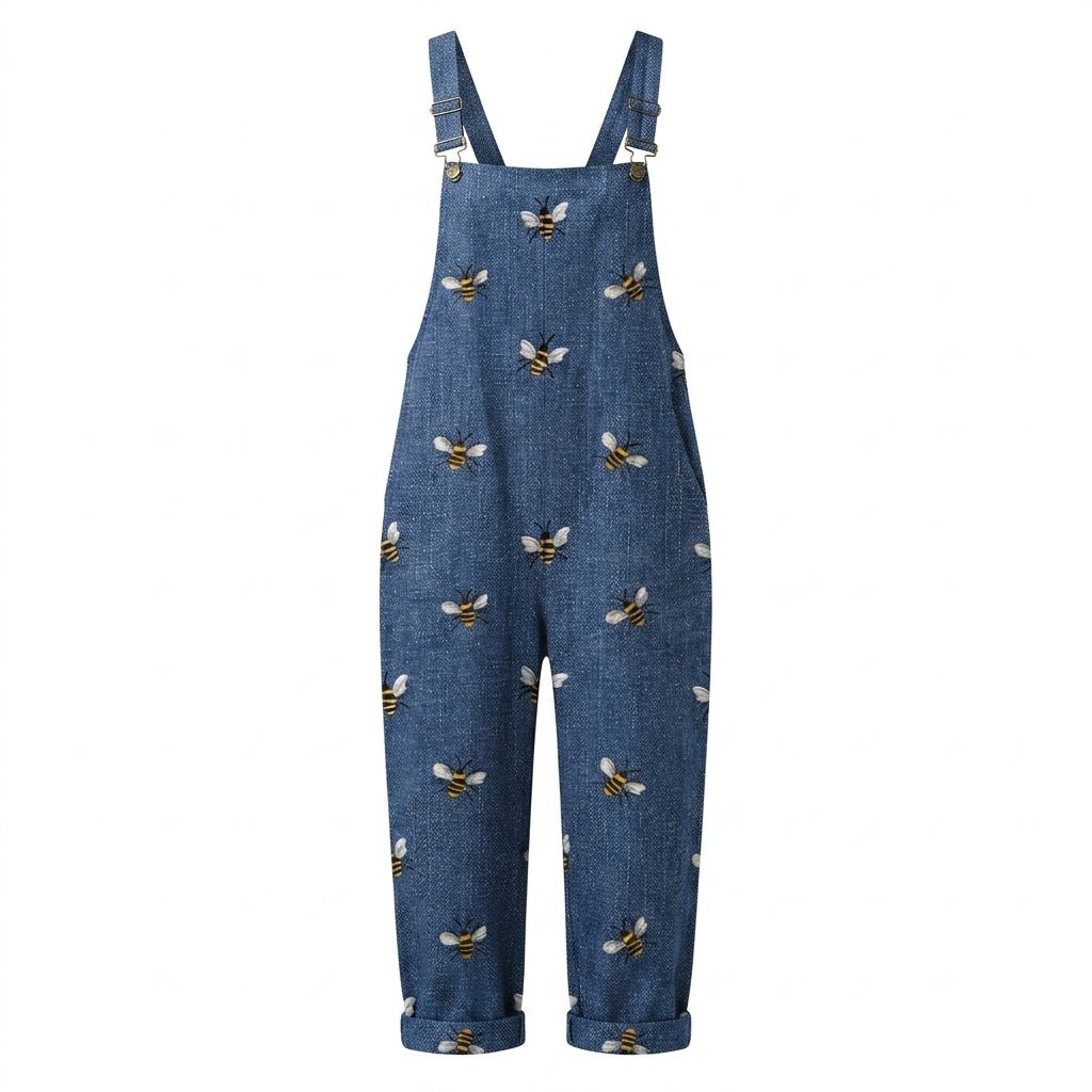 Jumpsuit with Adjustable Waist and Bee Motifs – Relaxed Fit - We are MFEO