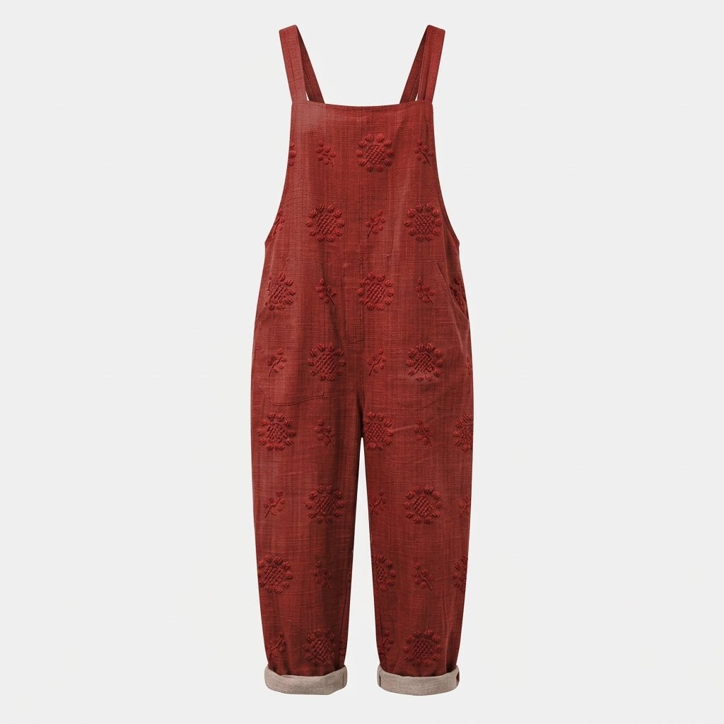 Jumpsuit with Floral Pattern – Flattering Waist, Breathable Fabric - We are MFEO