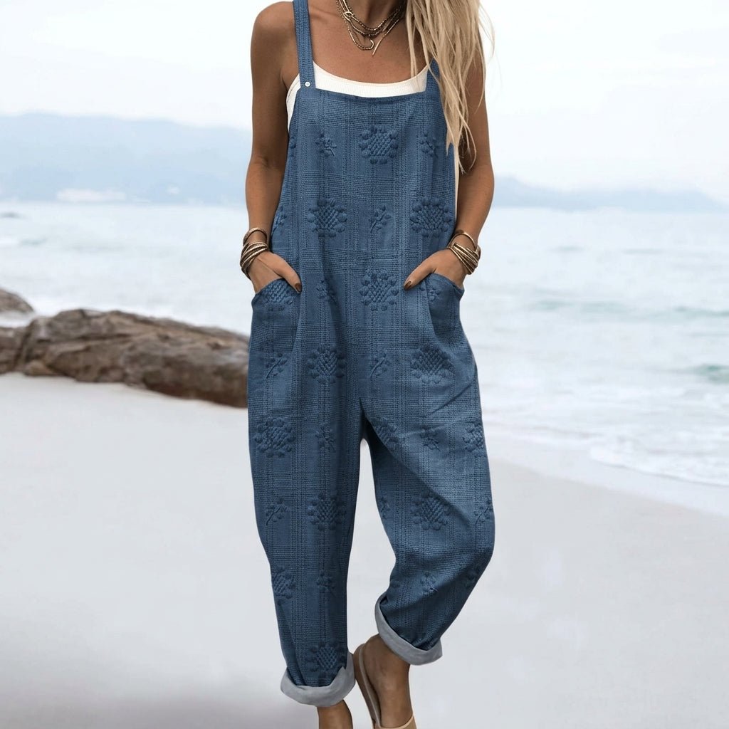 Jumpsuit with Floral Pattern – Flattering Waist, Breathable Fabric - We are MFEO