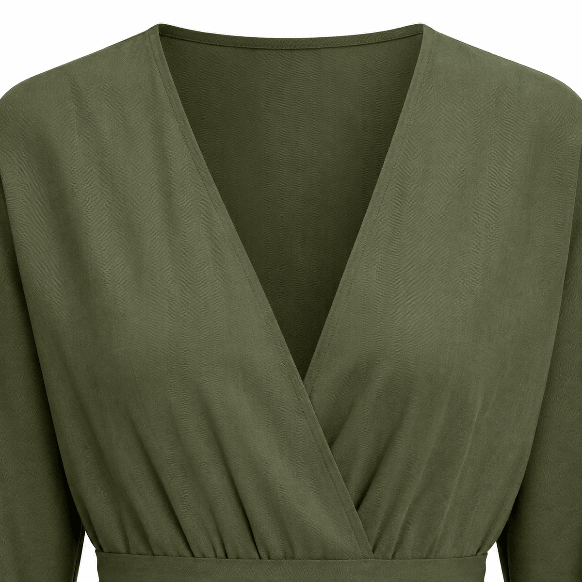 Linen Jumpsuit with Cinched Waist – Wide-Leg, Deep V-Neck for Summer Casual Wear - We are MFEO