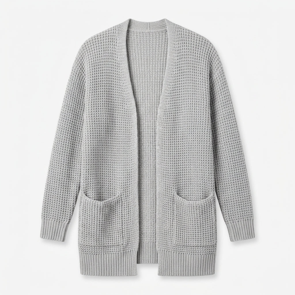 Long Cardigan for Women – Longline Open Front with Textured Knit and Pockets - We are MFEO