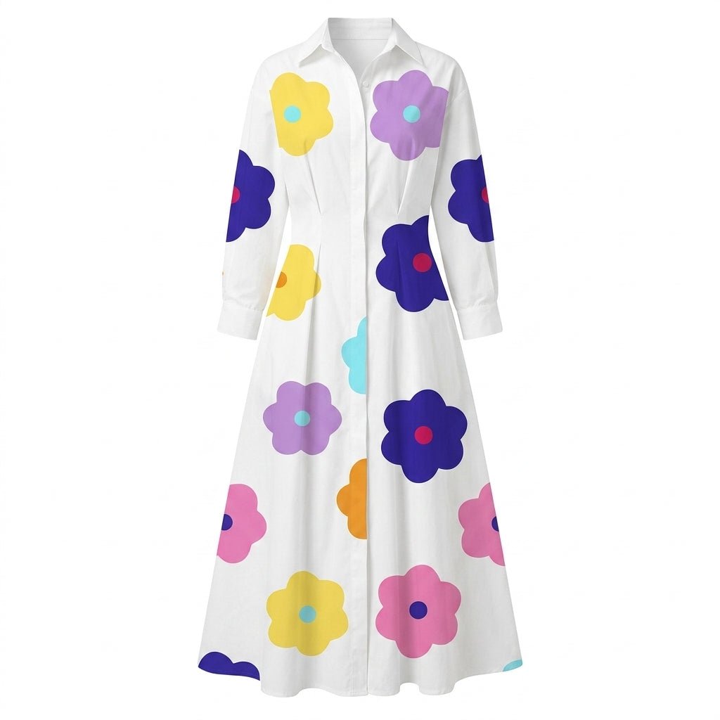 Long Sleeve Maxi Dress – Adjustable Waist, Draped Silhouette, Plus Size Available - We are MFEO