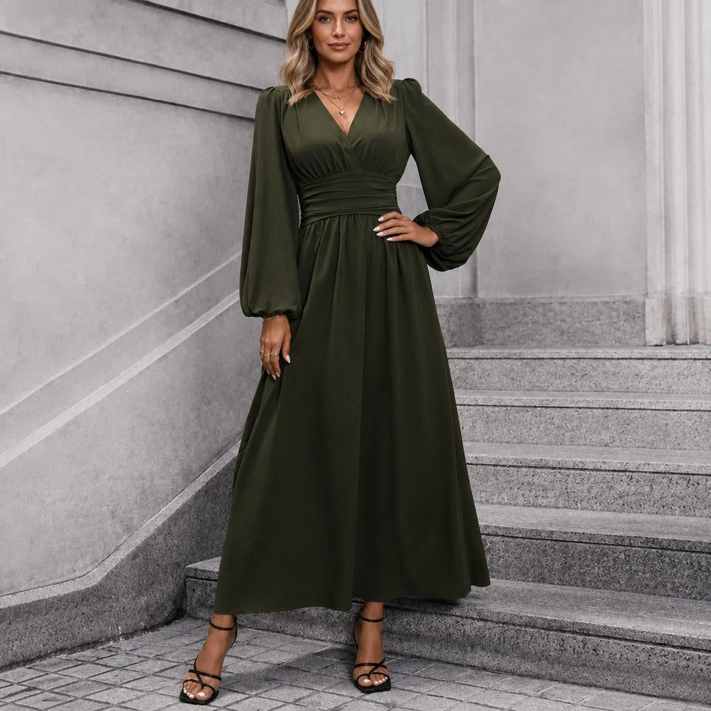 Long Sleeve Midi Dress with Slit – Perfect Cocktail Dress for Weddings and Semi-Formal Events - We are MFEO