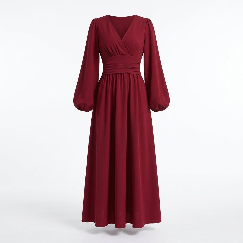 Long Sleeve Midi Dress with Slit – Perfect Cocktail Dress for Weddings and Semi-Formal Events - We are MFEO