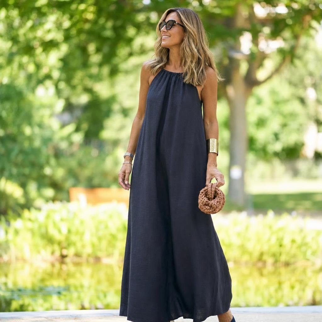 Maxi Dress for Summer – Halter Neck Casual Beachwear with Flowing Silhouette - We are MFEO