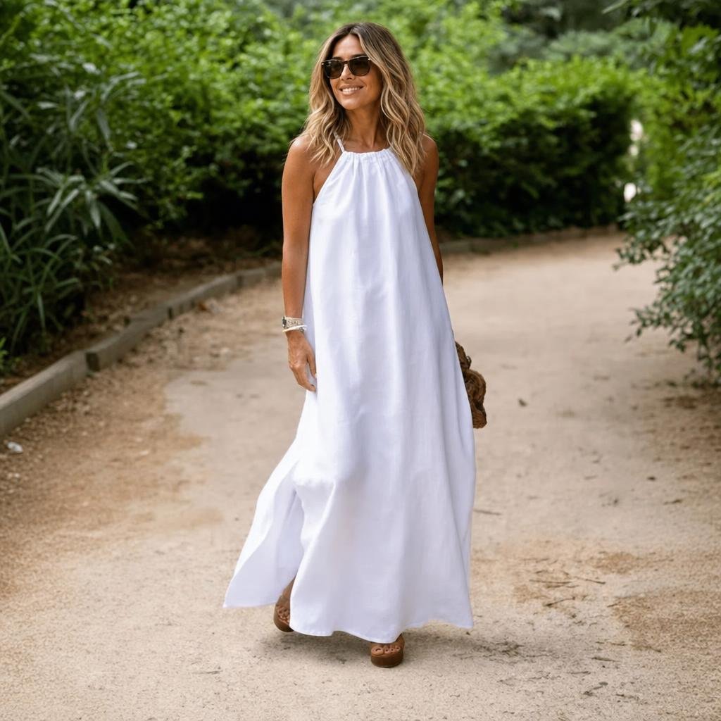 Maxi Dress for Summer – Halter Neck Casual Beachwear with Flowing Silhouette - We are MFEO