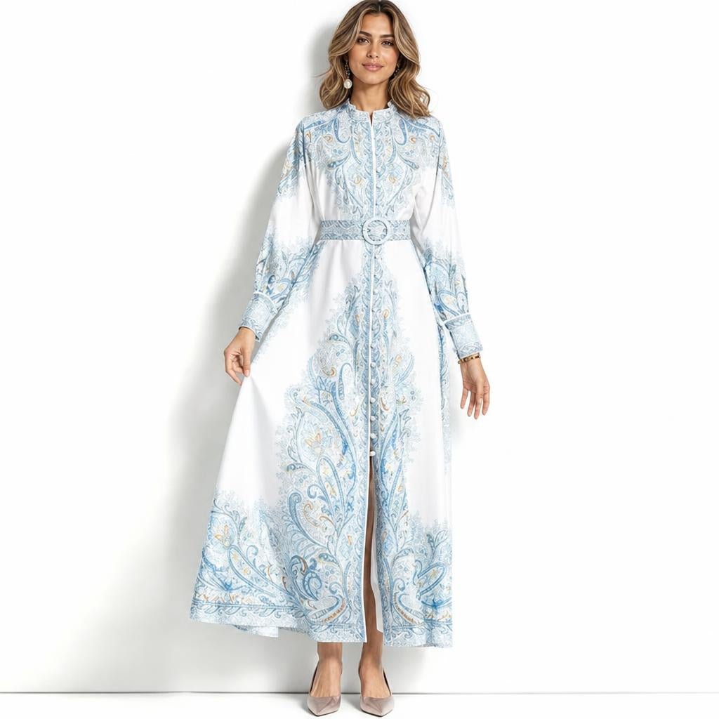 Maxi Dress – Long Sleeves and Belted Waist - We are MFEO