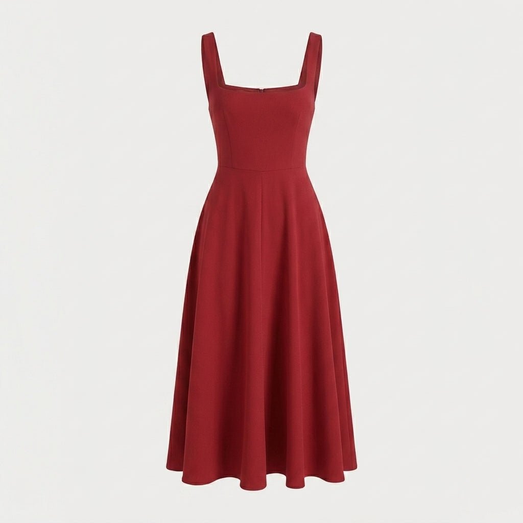 Maxi Dress with Square Neckline – A-Line Fit for Summer Weddings and Formal Events - We are MFEO