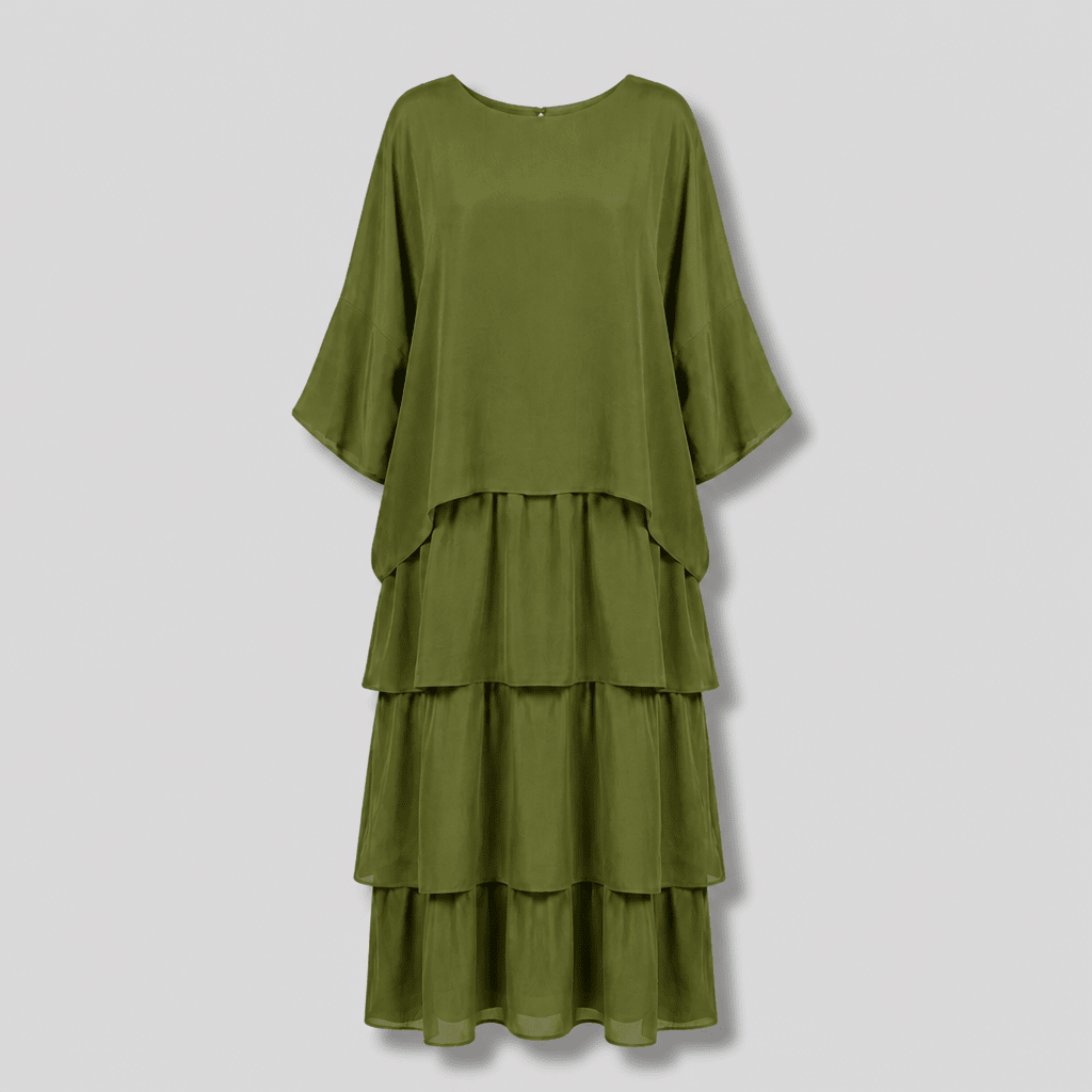 Maxi Dress with Wide Sleeves – Tiered Chiffon for Summer and Formal Events - We are MFEO