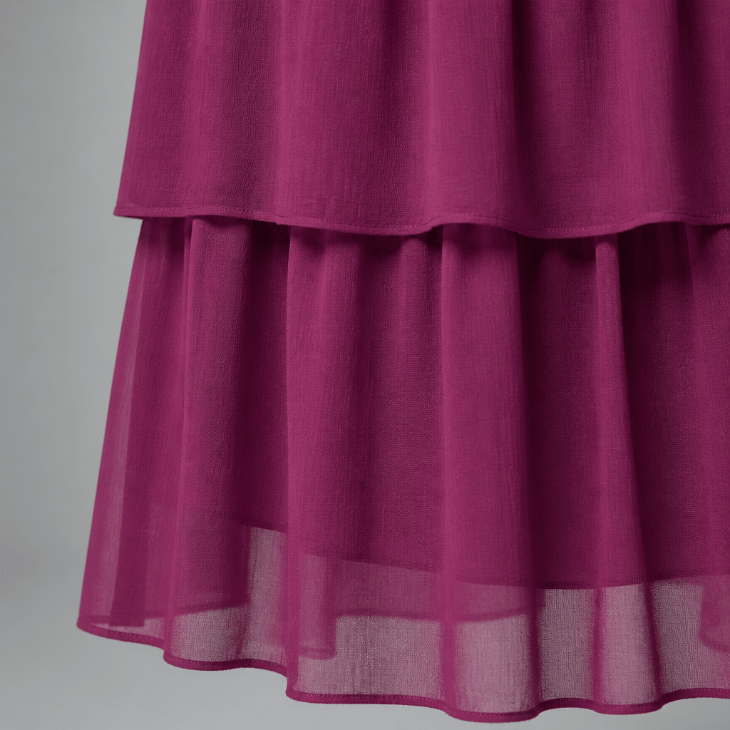 Maxi Dress with Wide Sleeves – Tiered Chiffon for Summer and Formal Events - We are MFEO
