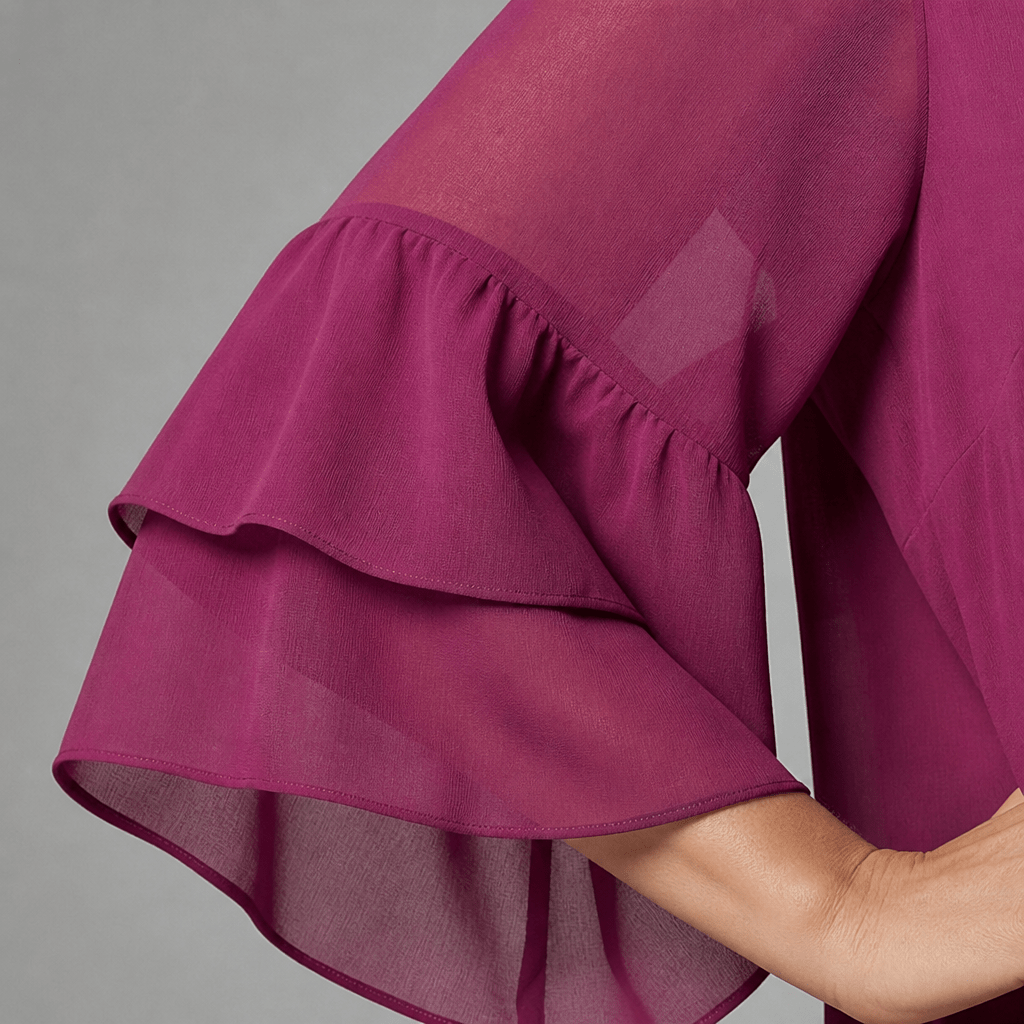 Maxi Dress with Wide Sleeves – Tiered Chiffon for Summer and Formal Events - We are MFEO