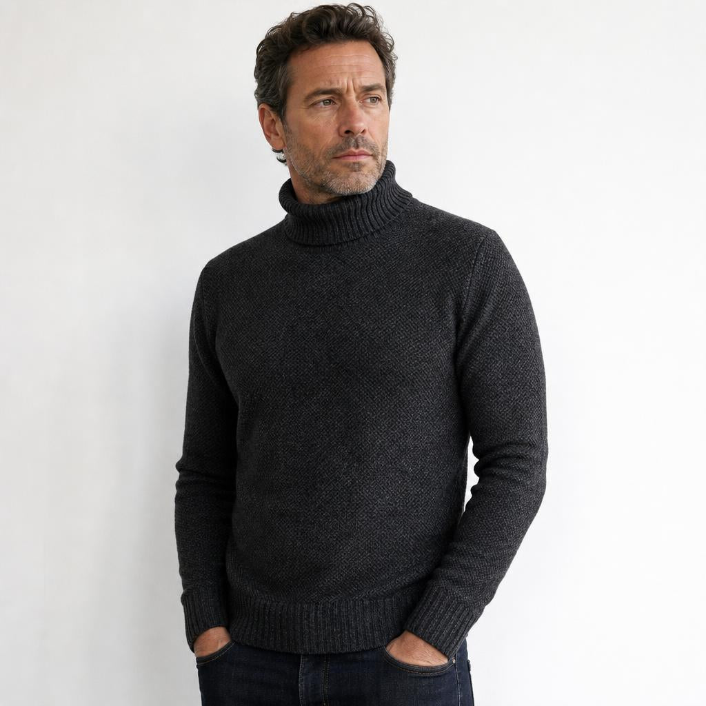 Men's Black Turtleneck Jumper – Slim Fit Knitwear for Casual Wear - We are MFEO