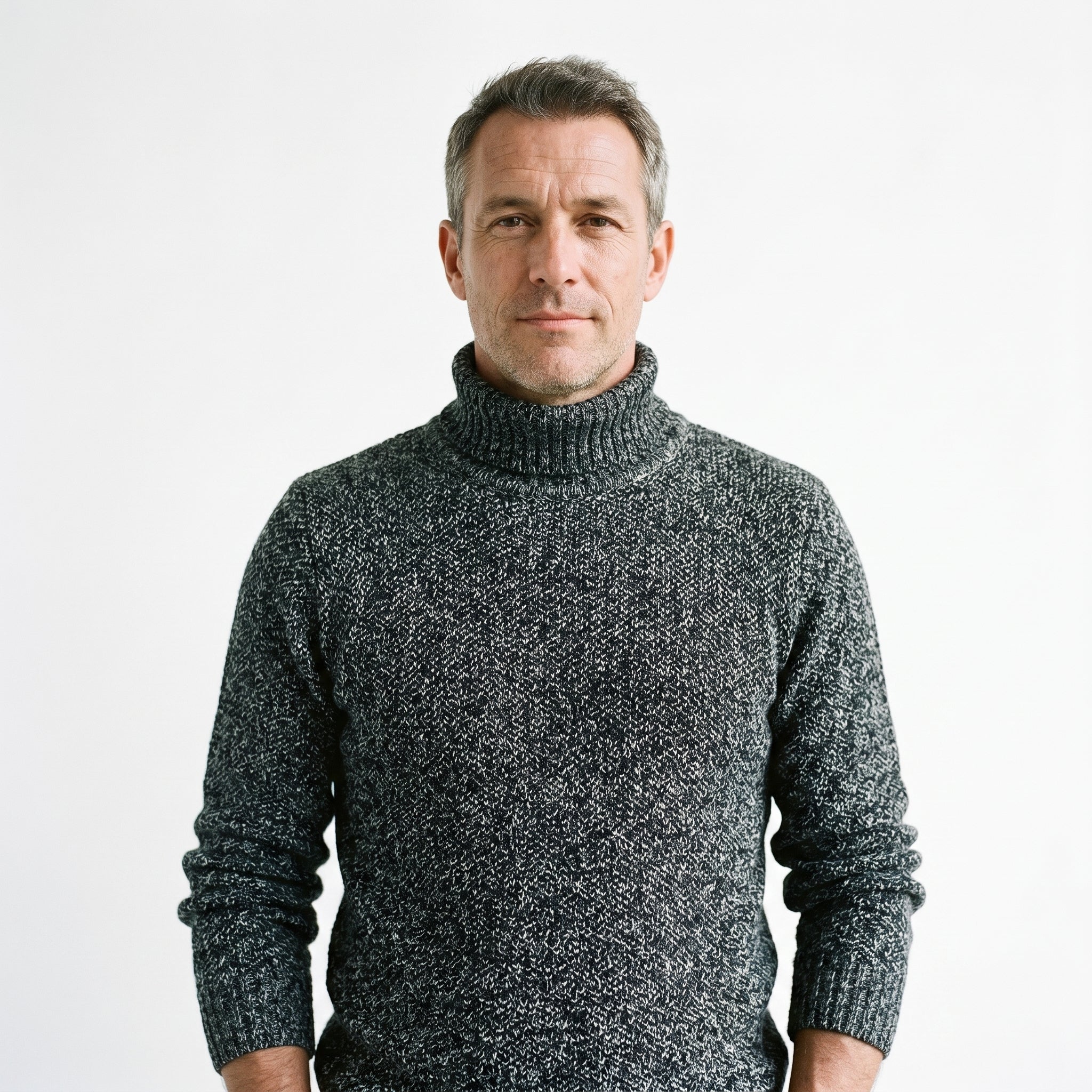Men's Black Turtleneck Jumper – Slim Fit Knitwear for Casual Wear - We are MFEO