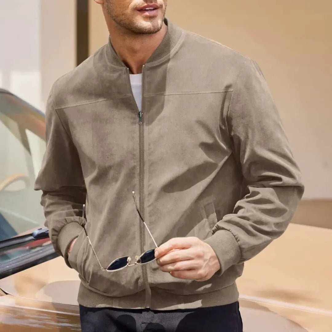 Men's Bomber Jacket – Slim Fit with Ribbed Collar and Zip Pockets - We are MFEO