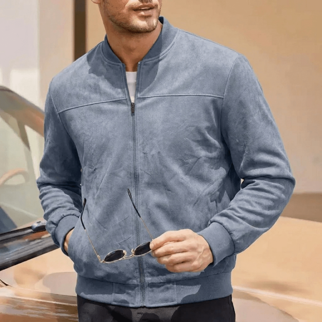 Men's Bomber Jacket – Slim Fit with Ribbed Collar and Zip Pockets - We are MFEO