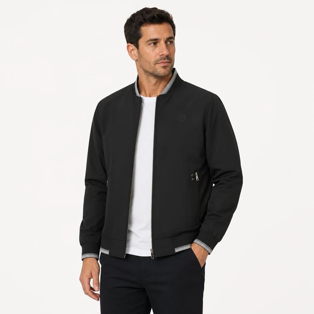 Men's Bomber Jacket with Stand Collar – Relaxed Fit - We are MFEO