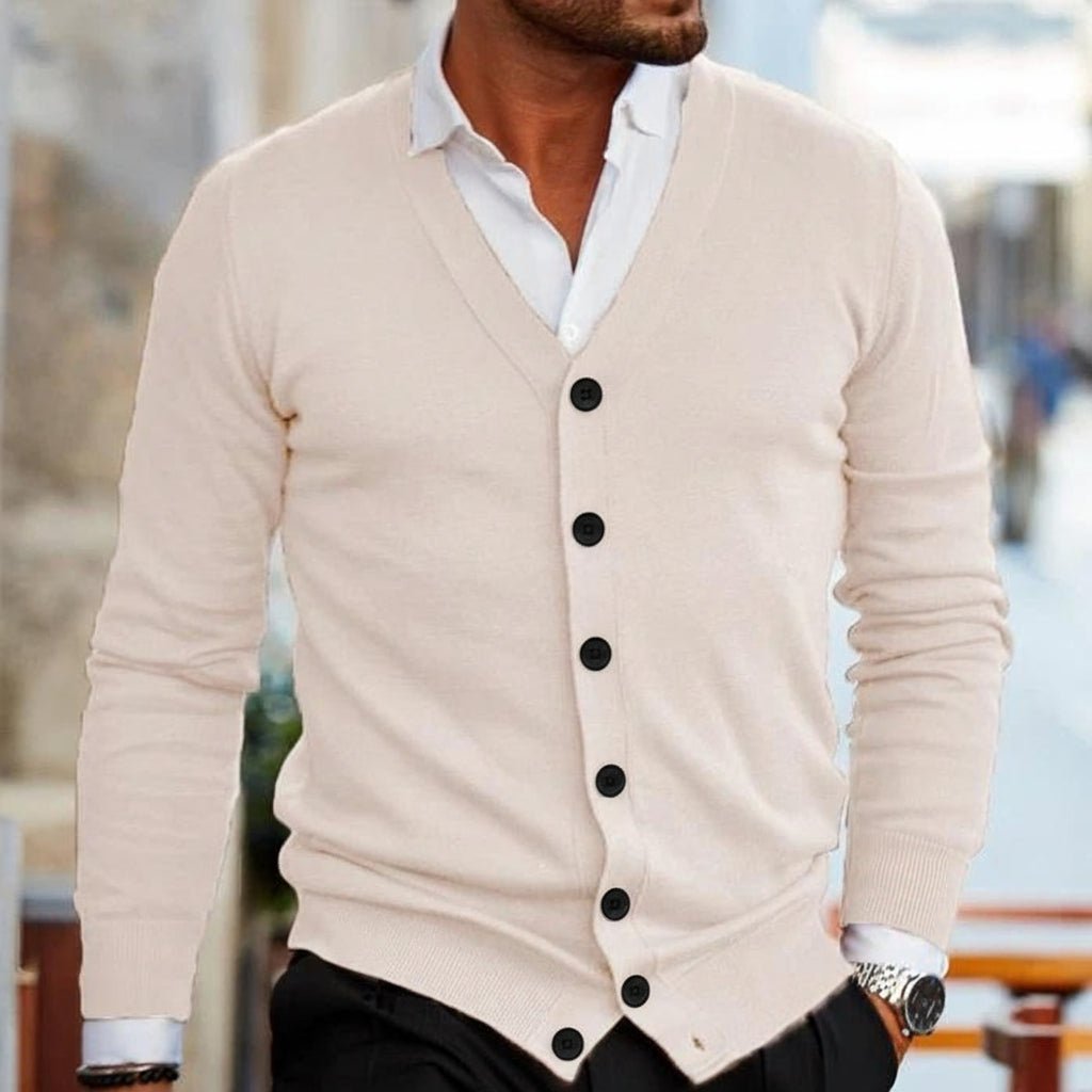 Men's Cardigan Sweater – Slim Fit V - Neck for Autumn and Winter Smart Casual Wear - We are MFEO