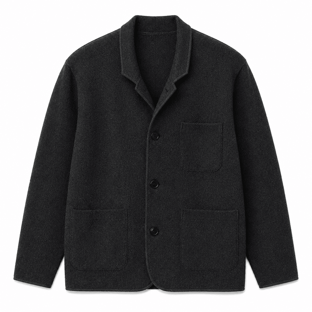 Men's Cardigan with Notched Lapel – Button-Up Casual Layer with Patch Pockets - We are MFEO