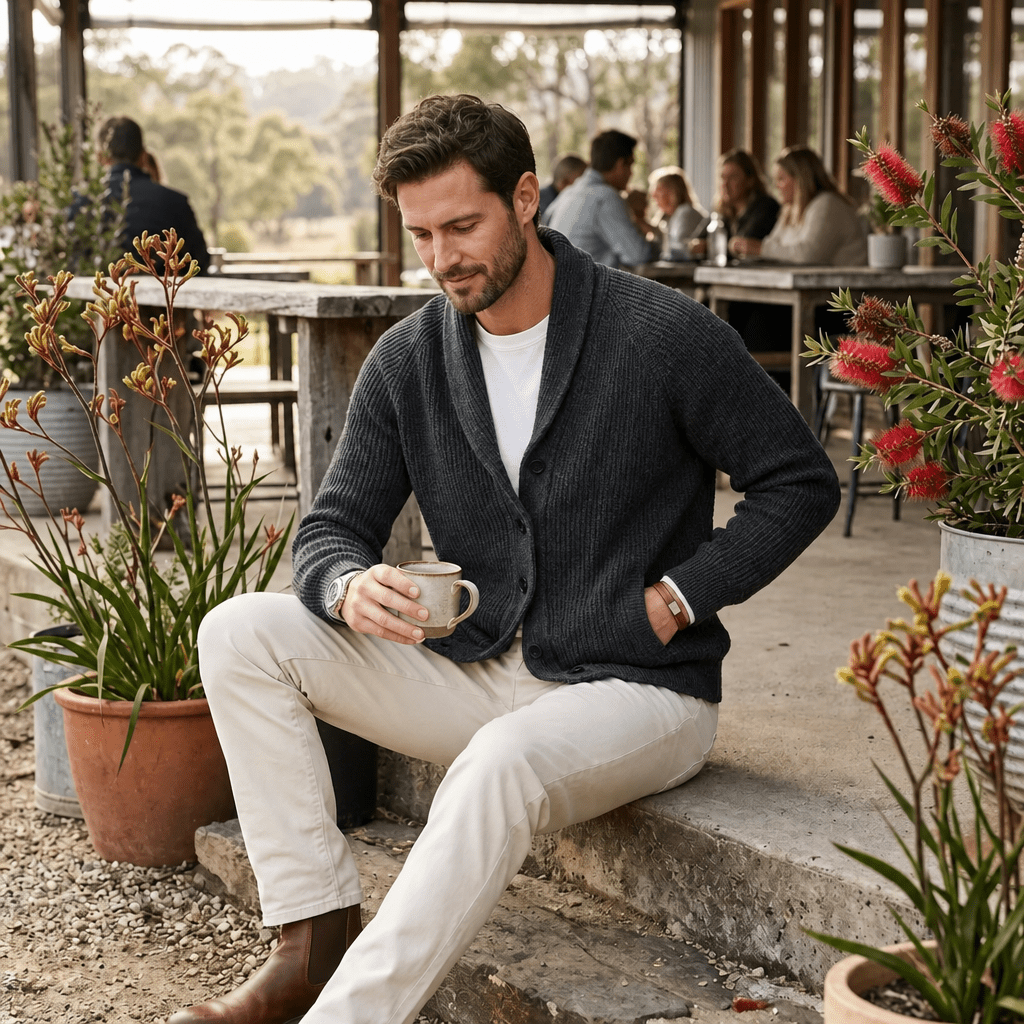 Men's Cardigan with Shawl Collar - We are MFEO