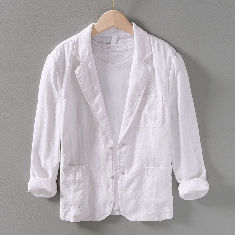 Men's Casual Blazer Jacket – Lightweight Linen Blend, Unstructured Fit for Smart-Casual Wear - We are MFEO