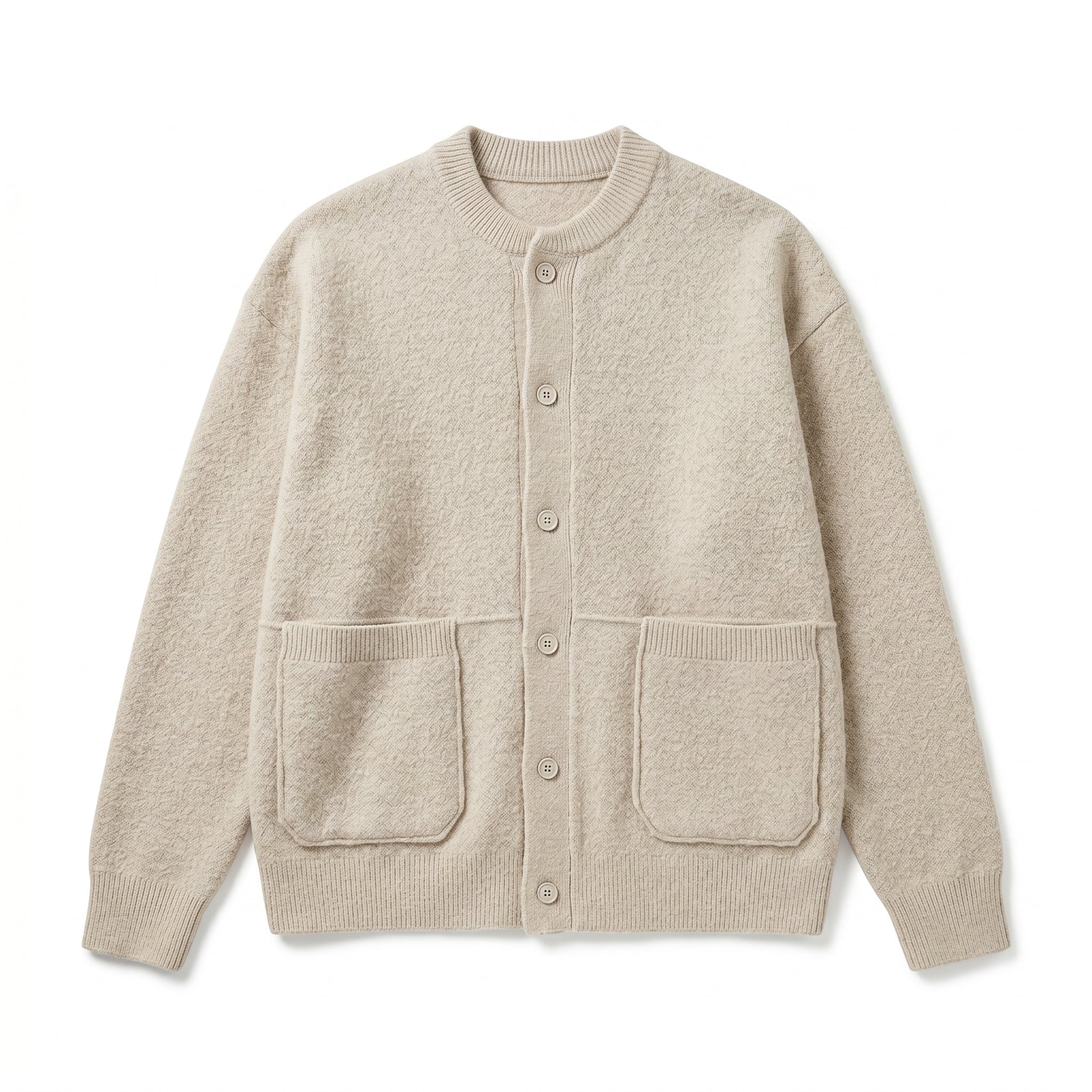 Men's Casual Button-Up Cardigan – Bomber Collar with Front Pockets - We are MFEO