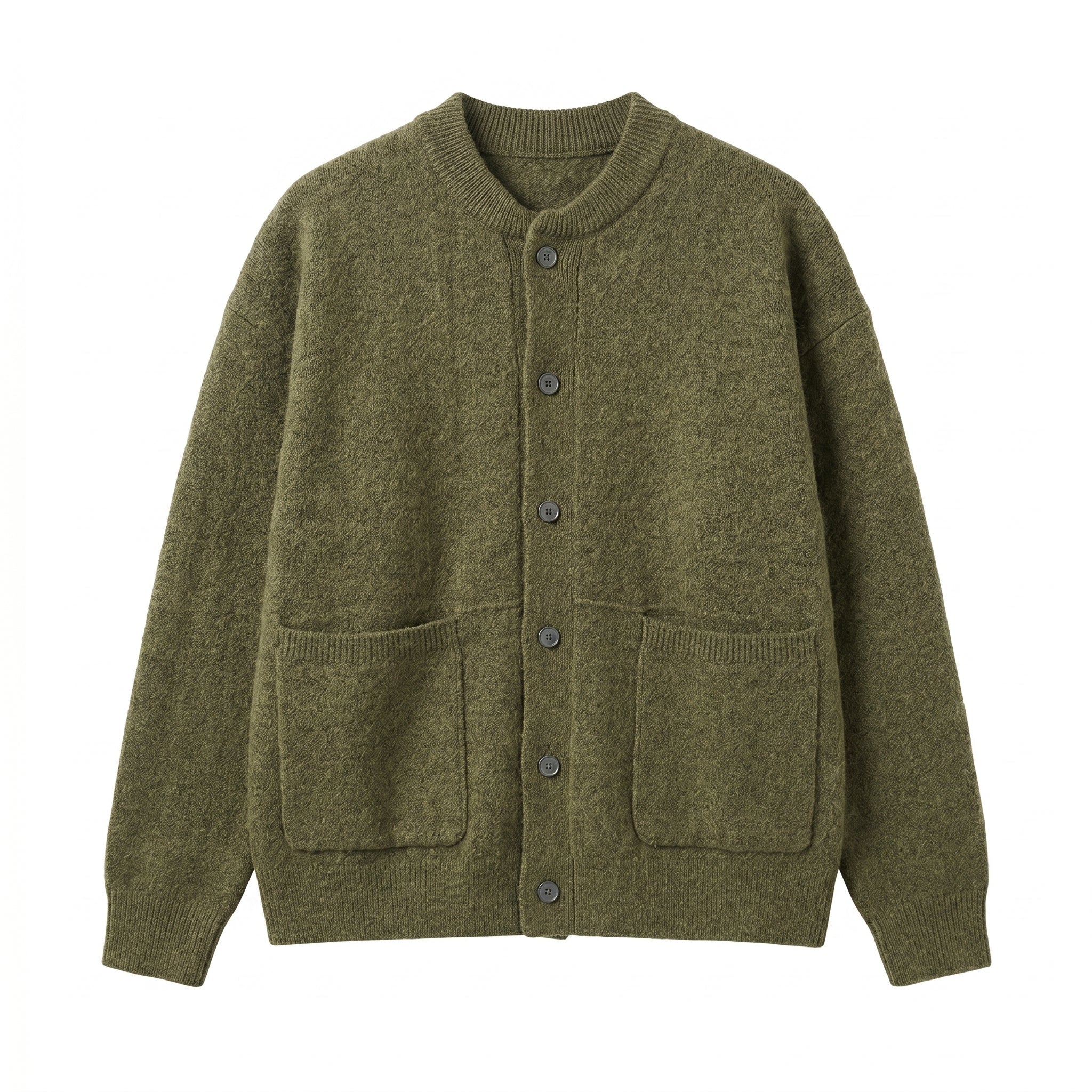 Men's Casual Button-Up Cardigan – Bomber Collar with Front Pockets - We are MFEO