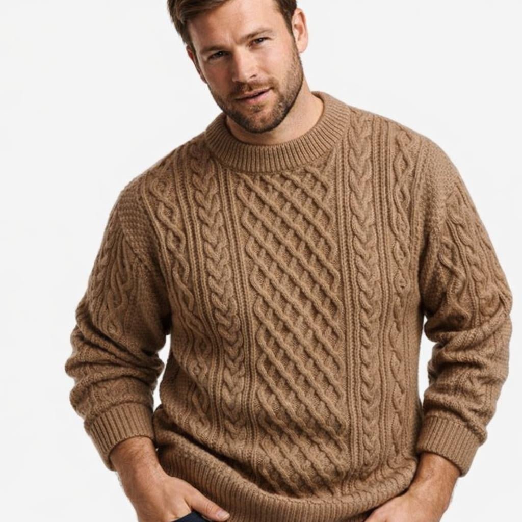 Men's Crewneck Sweater – Patterned Long Sleeve with Relaxed Fit - We are MFEO