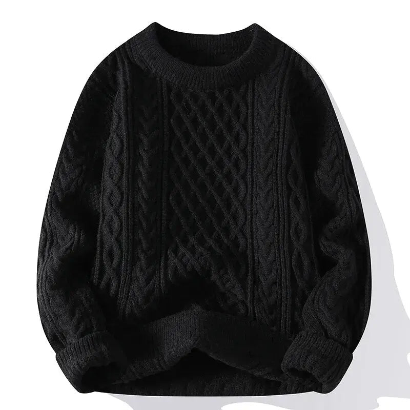 Men's Crewneck Sweater – Patterned Long Sleeve with Relaxed Fit - We are MFEO