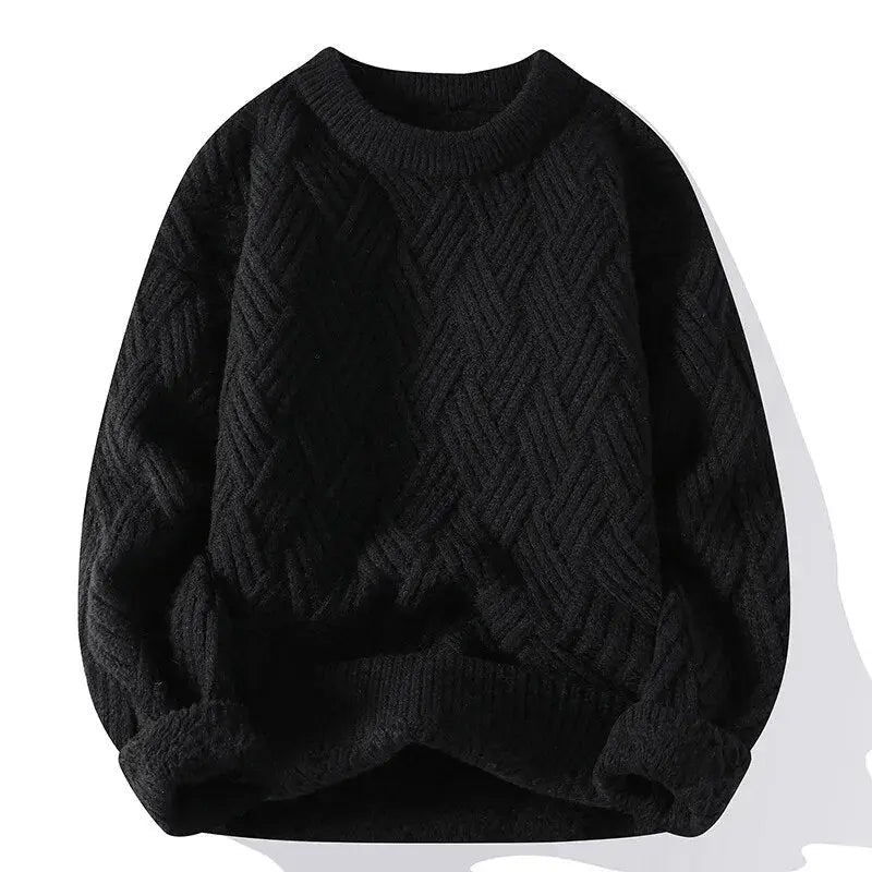 Men's Crewneck Sweater – Patterned Long Sleeve with Relaxed Fit - We are MFEO