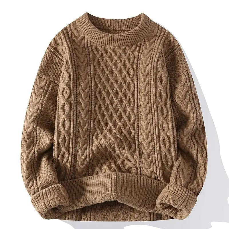 Men's Crewneck Sweater – Patterned Long Sleeve with Relaxed Fit - We are MFEO