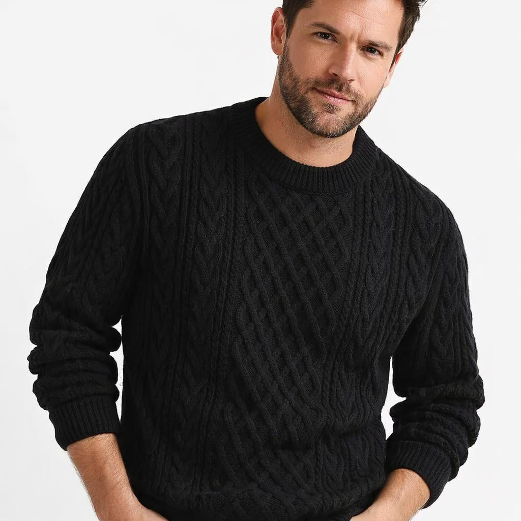 Men's Crewneck Sweater – Patterned Long Sleeve with Relaxed Fit - We are MFEO