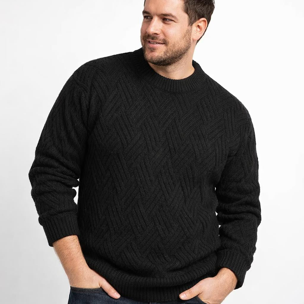 Men's Crewneck Sweater – Patterned Long Sleeve with Relaxed Fit - We are MFEO