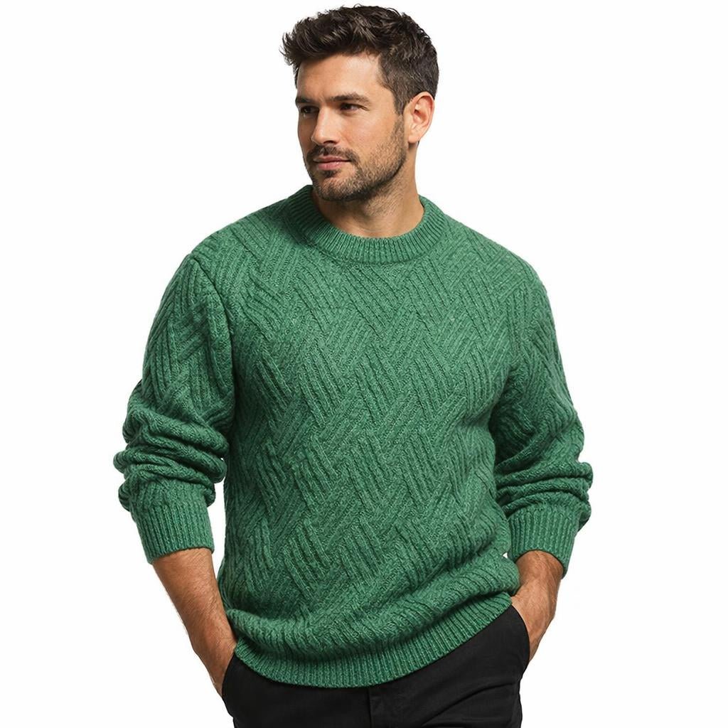 Men's Crewneck Sweater – Patterned Long Sleeve with Relaxed Fit - We are MFEO