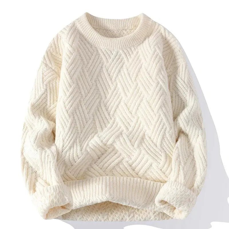 Men's Crewneck Sweater – Patterned Long Sleeve with Relaxed Fit - We are MFEO