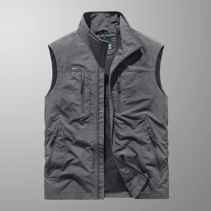 Men's Full Zip Utility Vest – Lightweight Multi-Pocket Design for Outdoor Activities - We are MFEO